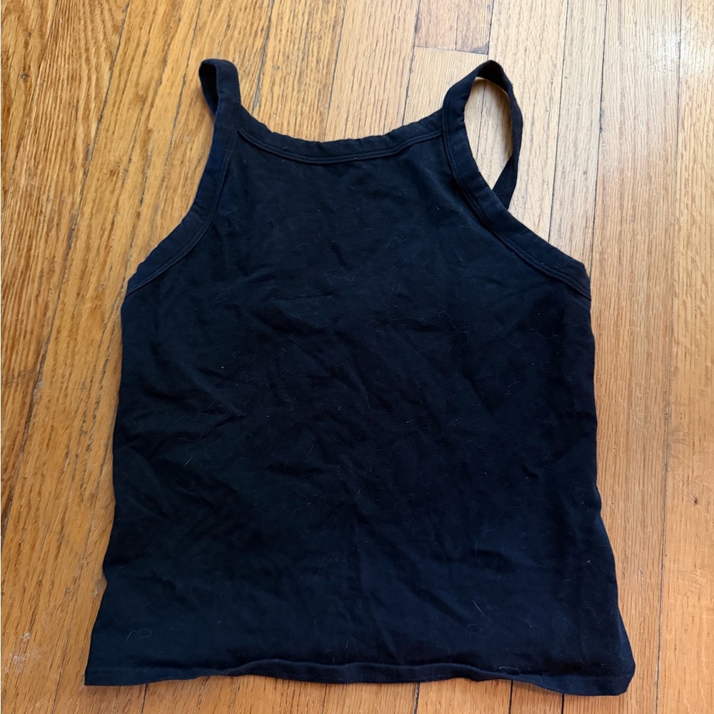 Garage Black Ribbed Tank Top